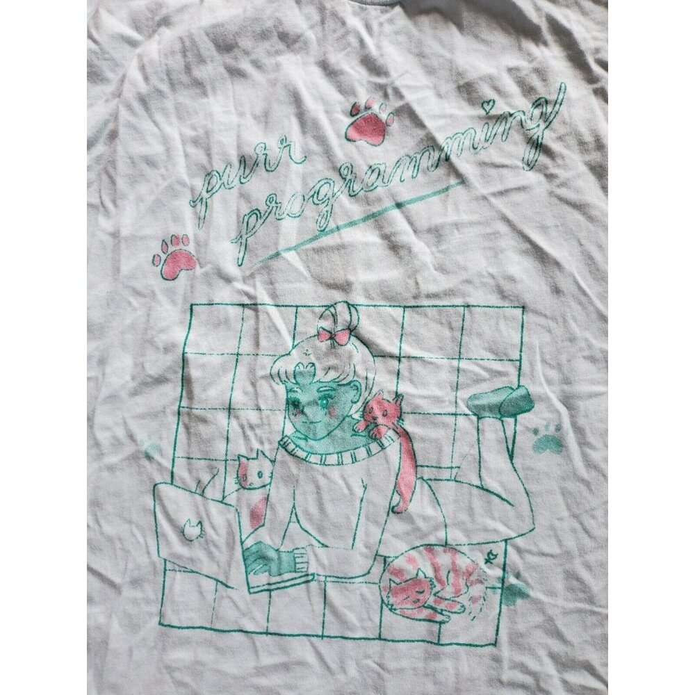 Bubblesort Zines Purr Programming T Shirt M Paste… - image 2